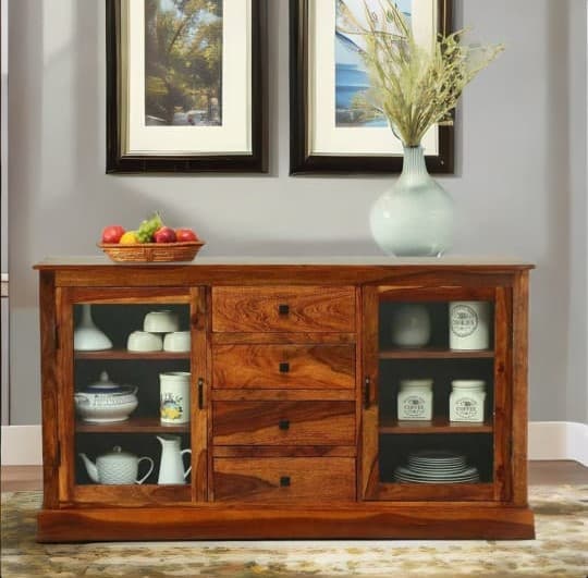 Compact Glass Sideboard