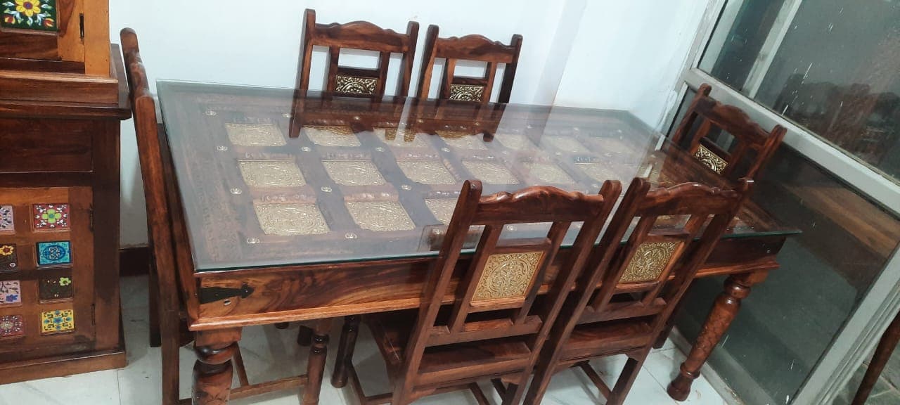 Thapa brass dining table